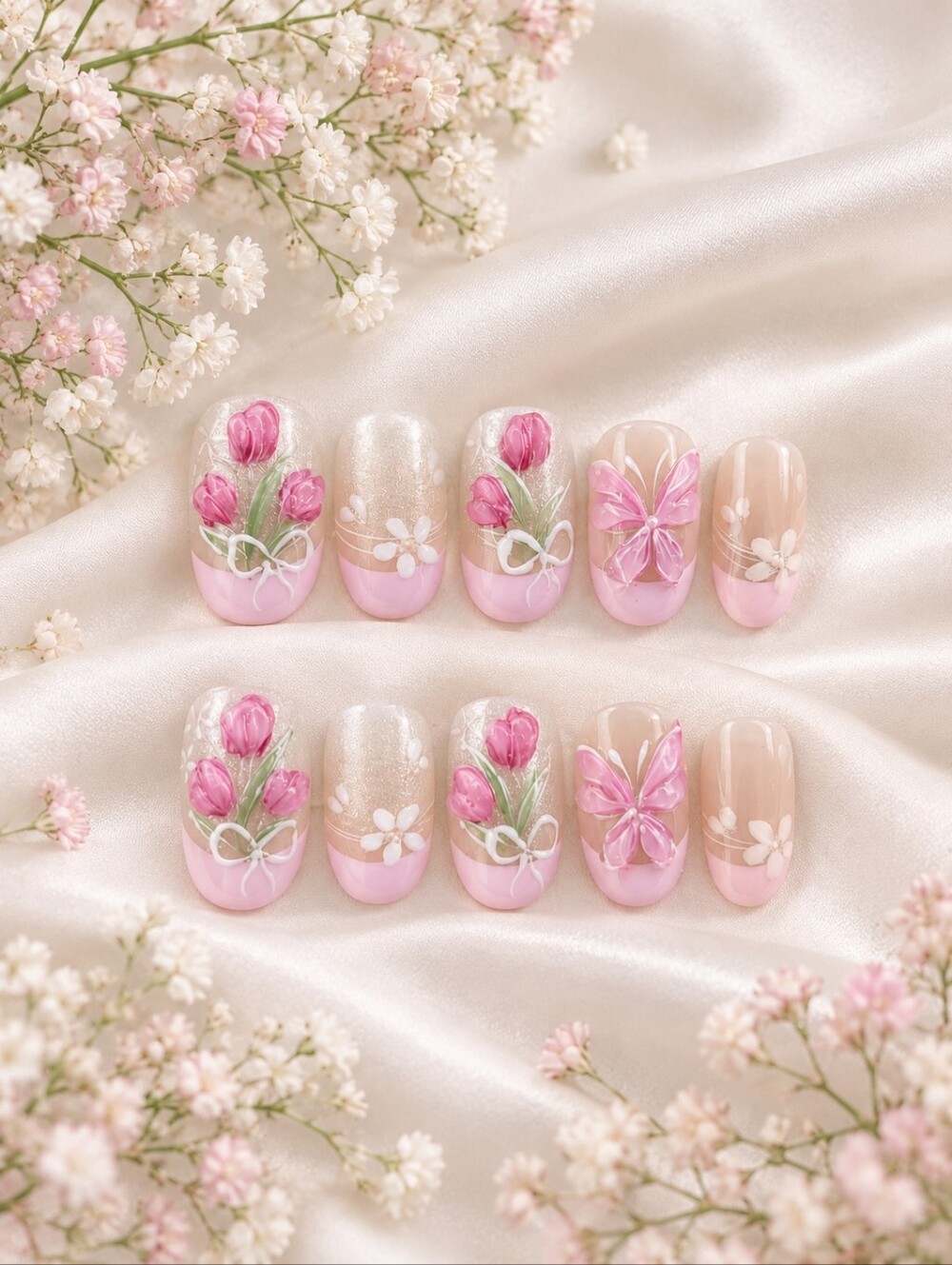 Tulip French Tip Press-On Nails